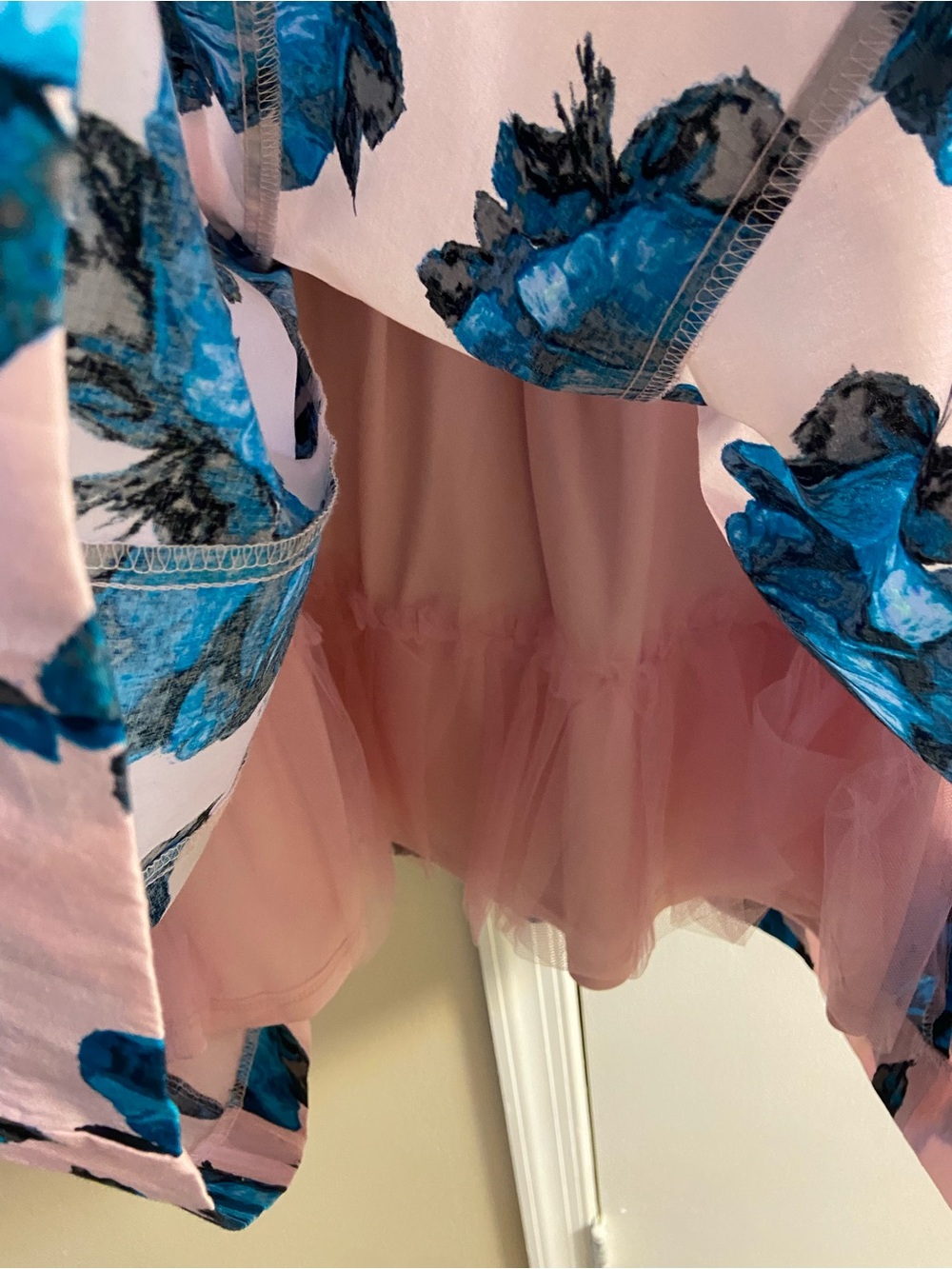 Betsey Johnson pink fit and flare floral party mini dress sleeveless Sz 10 - Picture 8 of 11